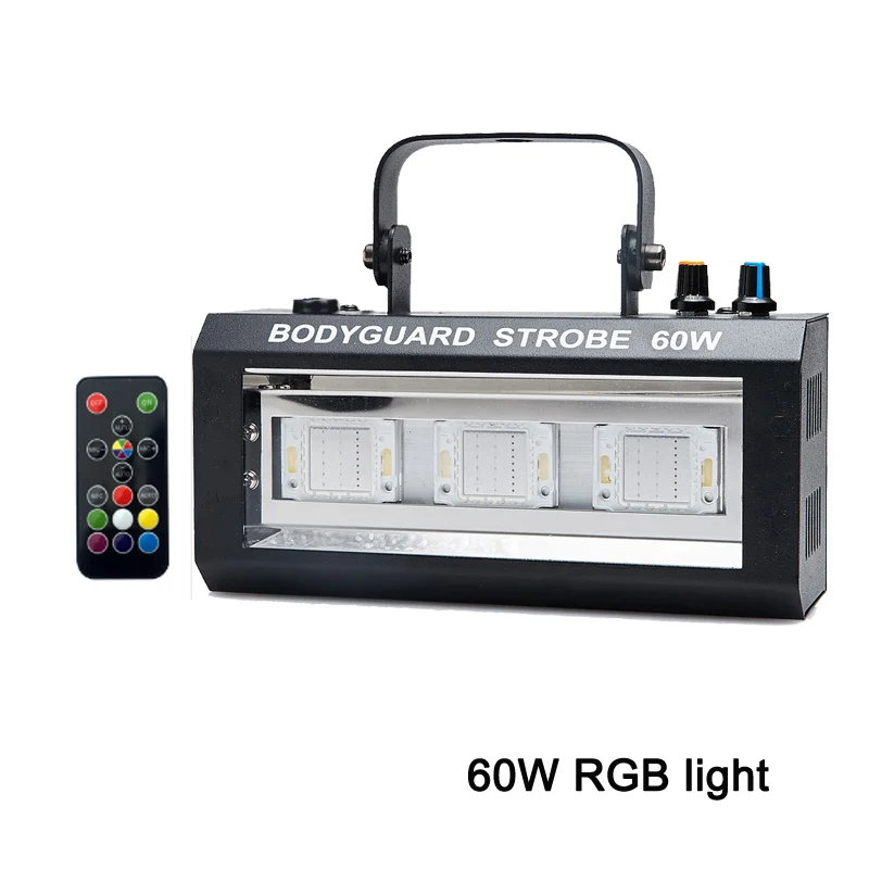 60W - RGB light RGBW светодиодный стробоскоп для сценического освещения 40 Вт 60 Вт 80 Вт Дискотека DJ мигающая лампа звук пульт дистанционного управления для KTV вечерние освещение Рождественское украшение - Цвет: 60W - RGB light