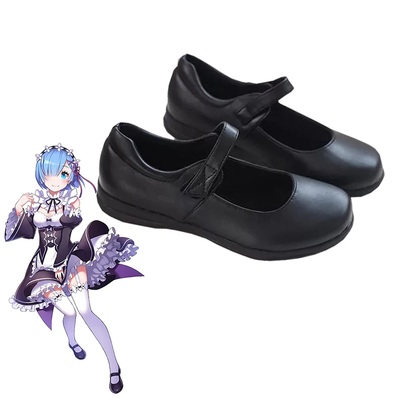 Обувь для косплея Re:Zero kara Hajimeru Isekai Seikatsu Ram Rem японская школьная обувь JK черная