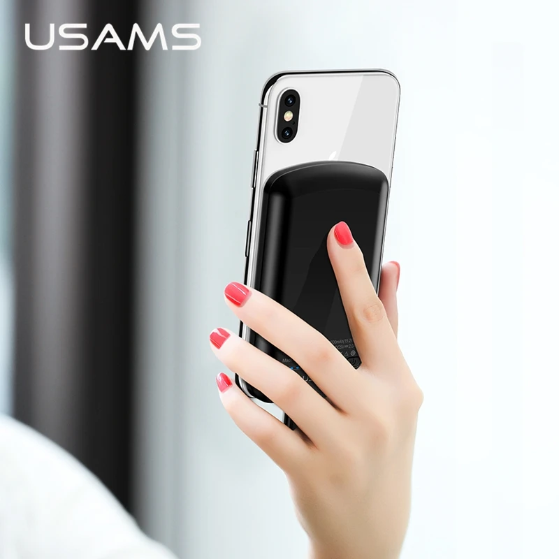 USAMS 4000 mah power bank для Xiaomi Mini Bank портативная Внешняя батарея Nano Адсорбция зарядное