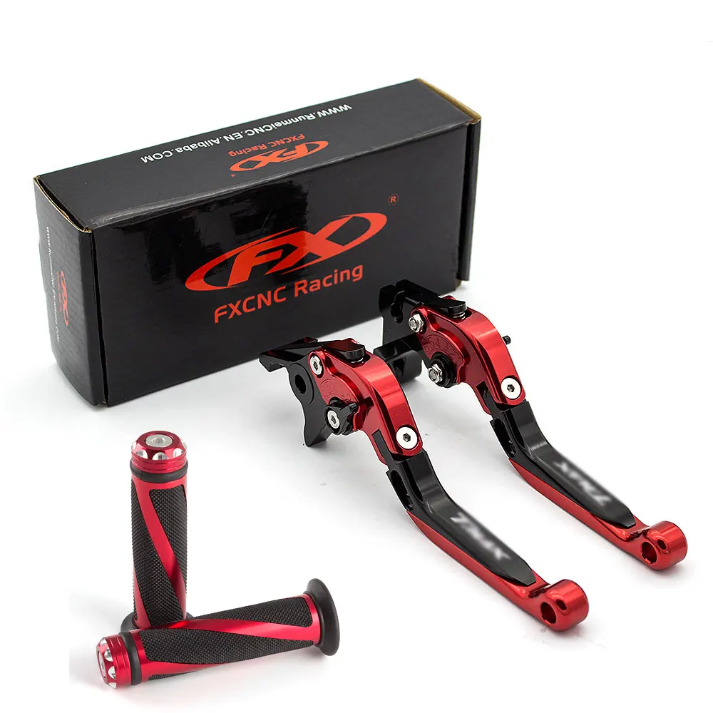 Red Lever Grip Логотип MSX125 для Honda Grom MSX125 MSX 125- CNC складной выдвижной тормозной рычаг сцепления для мотоцикла+ рукоятки - Цвет: Red Lever Grip