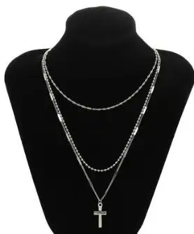 GTQ винтажный крест-кулон ожерелье для женщин ювелирные изделия Boho серебряный