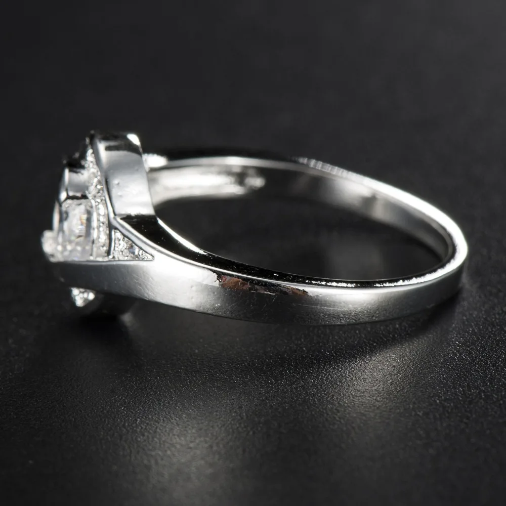 Eleple White Gold color Rings for women Engagement Ring Wedding bands gifts Wholesale jewelry accessories supplier VSR006 | Украшения и