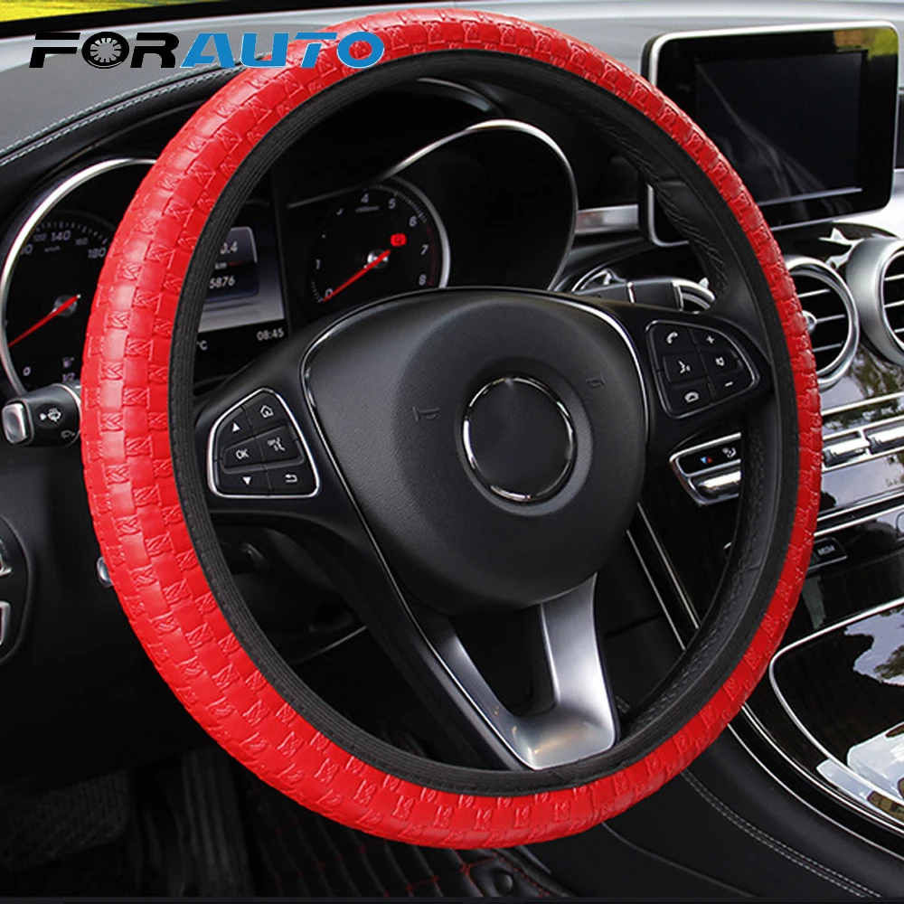 Чехлы на руль FORAUTO 6 цветов искусственная кожа аксессуары для интерьера Стайлинг