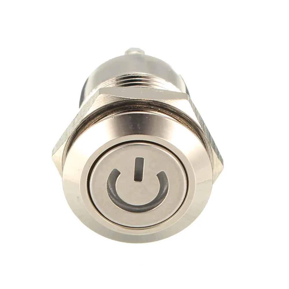 12V 2A 9.5mm Waterproof LED Metal Cap Power Momentary Push Button Switch Car DIY Modified | Инструменты