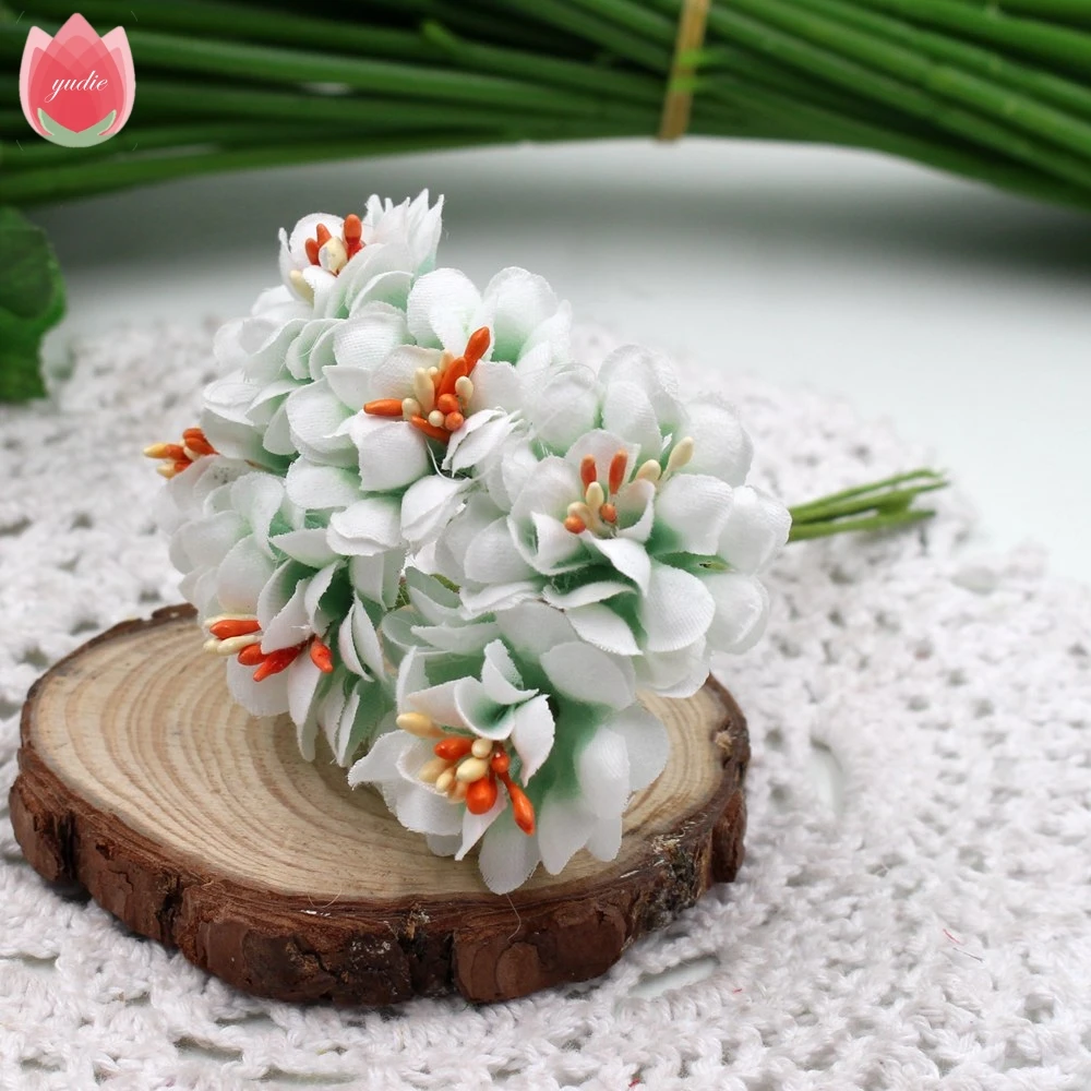 72pcs Silk Gradient Rose Handmake Artificial Flowers Head Wedding Decoration DIY Wreath Gift Box Scrapbooking Craft Fake | Дом и сад