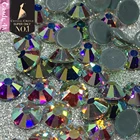 Хрустальный замок 4A, белый, AB стеклянные стразы, исправление камней, без горячей фиксации, блестящее стекло самоклеящиеся стразы, для рукоделия 4HF301AB