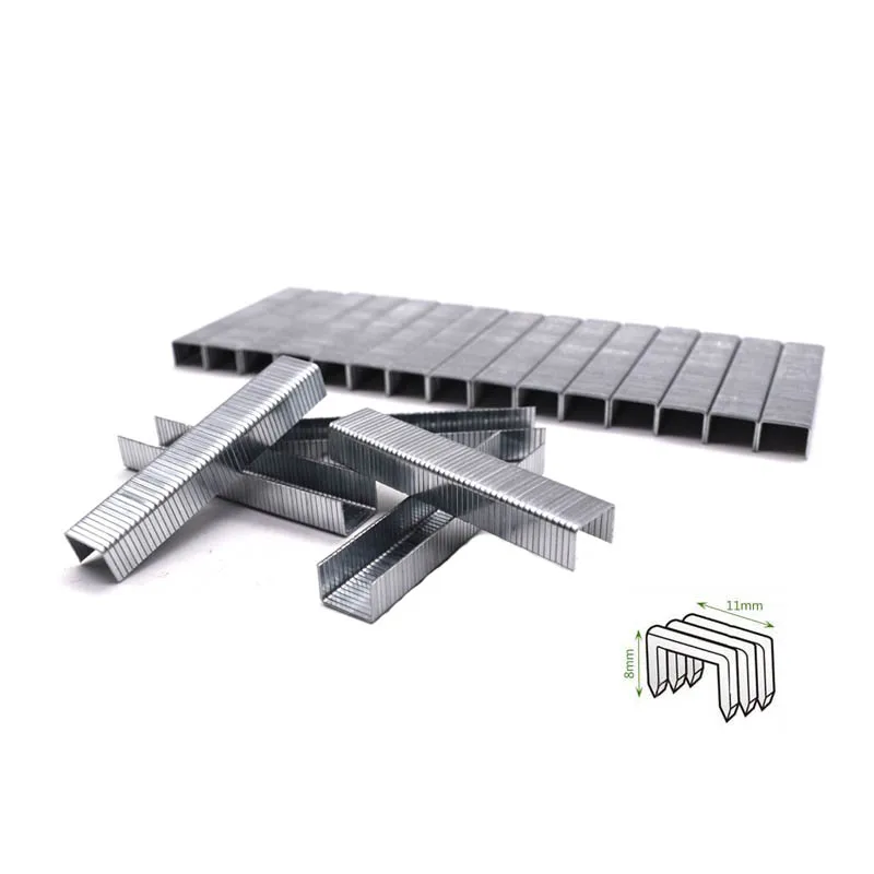 1000Pcs Door-staples 1000 шт t-гвозди u-скобы дверные скобы для 3 в 1 ручной гвоздь степлер для мебели - Цвет: 1000Pcs Door-staples
