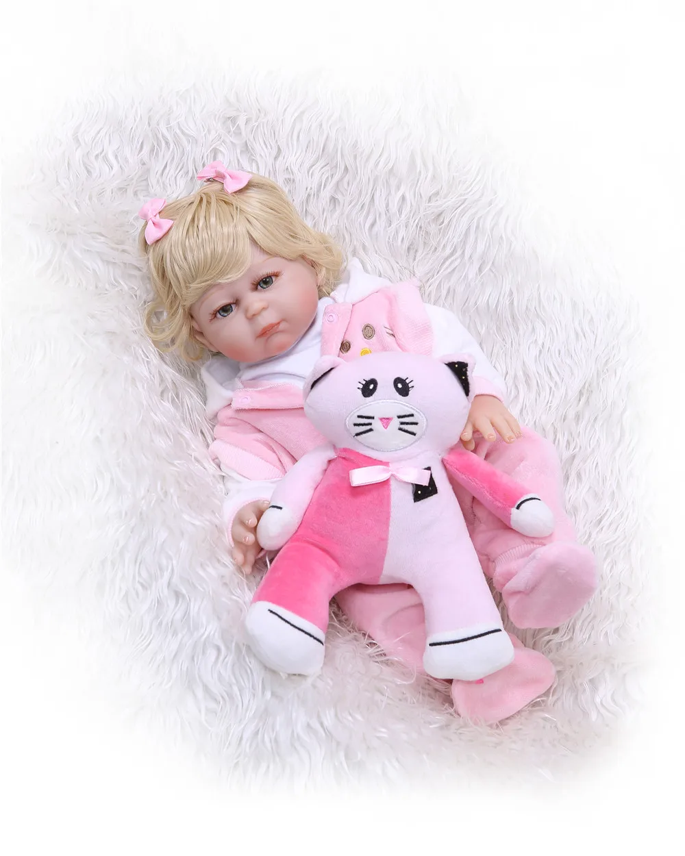 46 см мини Boneca Reborn все силиконовые виниловые Боди Детские куклы Bebe кукла с