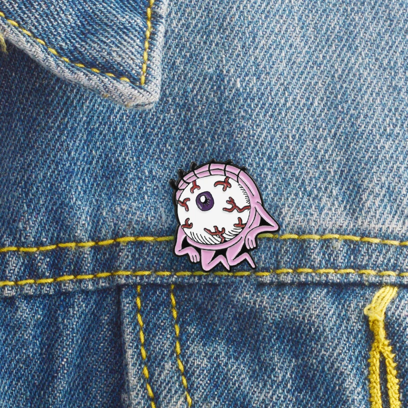 Розовая брошь глаз на тебя Красный кровь Глазное яблоко Длинные ресницы