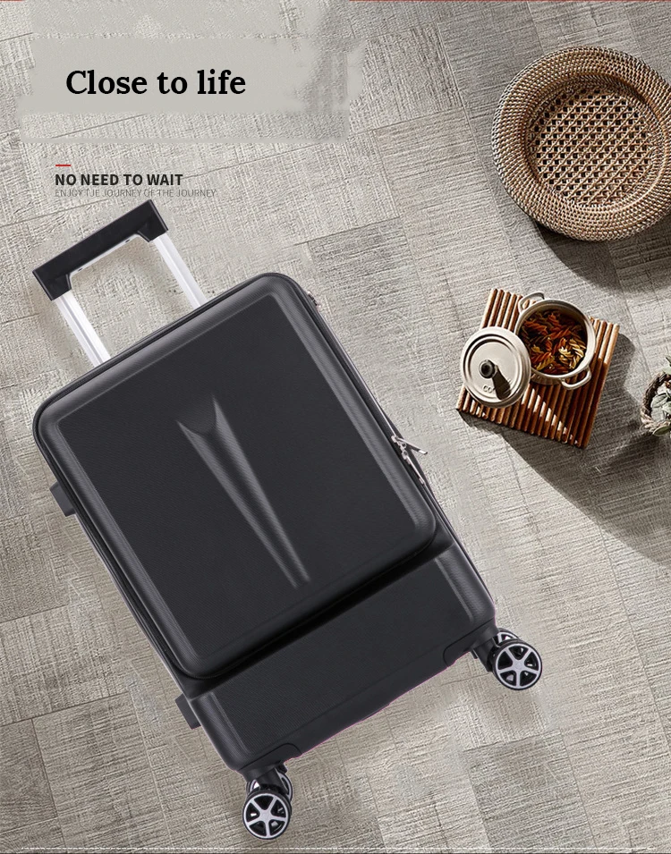 BXJZHTLRZK new suitcase front open computer bag high quality business 20" 24" rolling luggage boarding student suitcase