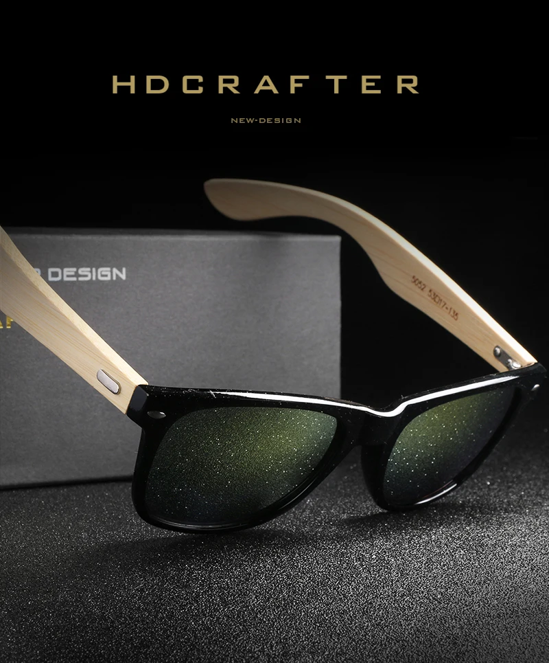 HDCRAFTER классические квадратные солнцезащитные очки Женские бамбуковые деревянные солнцезащитные очки мужские высококачественные Квадратные Зеркальные Солнцезащитные очки Брендовые дизайнерские