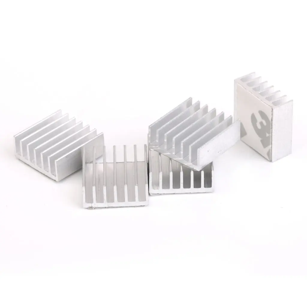 5 x кулер 14x14x5 мм алюминиевый радиатор гриль raspberry pie/Для FPGA/MCU silver|aluminium radiator|aluminium