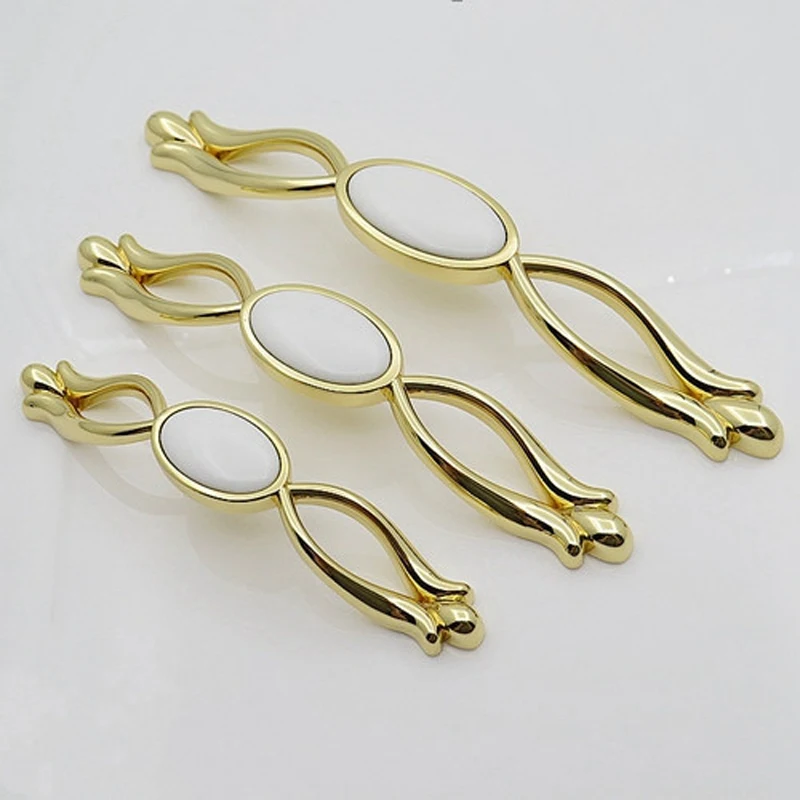 

Modern simple wardrobe door handle High - grade ceramic handle Rural drawer handle K golden closet kitchen pulls handle 160mm