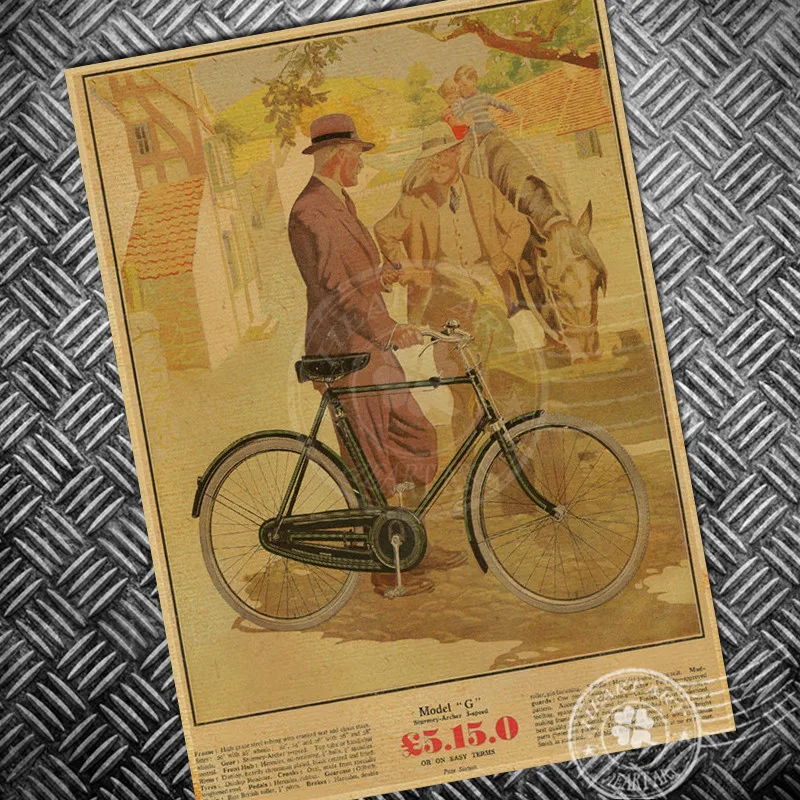 HD классический велосипед живопись старинный плакат фоновая фотография в стиле