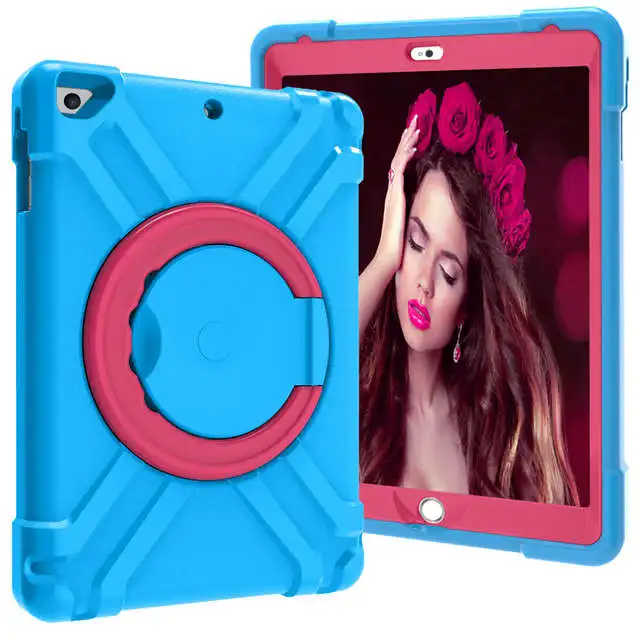 blue rose Противоударный силиконовый чехол для iPad Air/Air 2/Pro 9,7/Новинка 9,7, чехол для планшета, для iPad 9,7 / 6th gen для детей - Цвет: blue rose