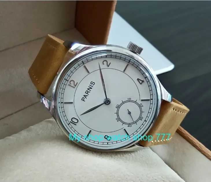 Механические часы PARNIS Pilot Asian 6498 44 мм механические мужские с белым циферблатом опт