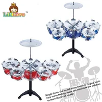 littlove childrens kids jazz drum set musical instrument toy playset with 5 drums cymbal stand drumsticks toys for children