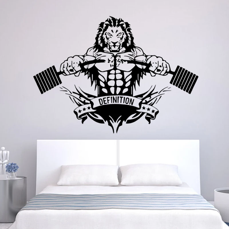 Большие размеры тренажерный зал фитнес Лев тренировка самолет настенный Декор