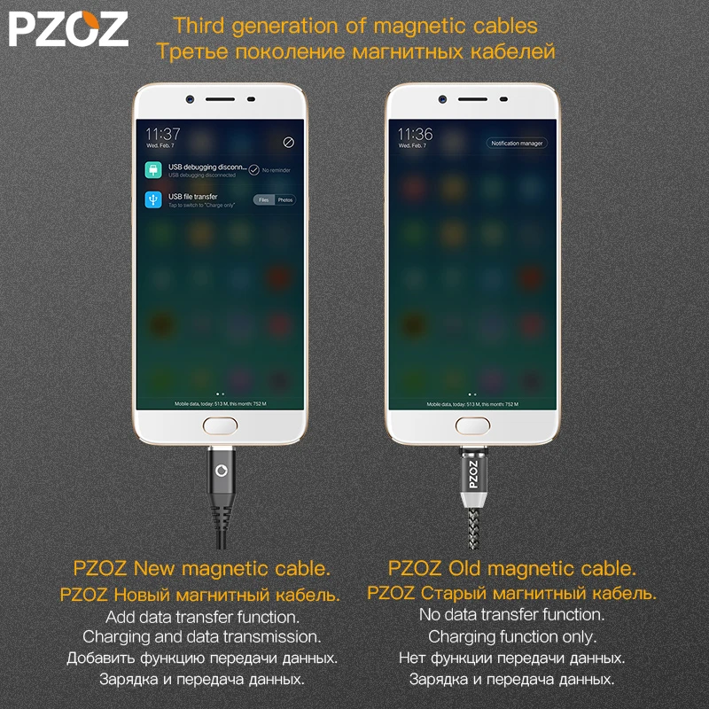 PZOZ Usb type c Магнитный кабель C адаптер зарядное устройство для samsung S9 xiaomi redmi note 7