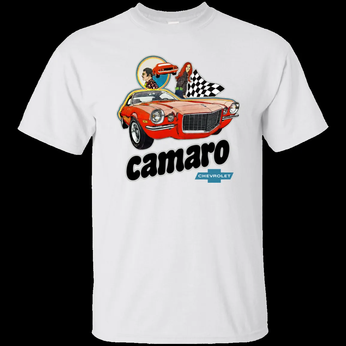 Chevy Camaro Chevrolet Шевроле мышцы автомобиль ретро 1960-х 1970-х футболка | Мужская одежда