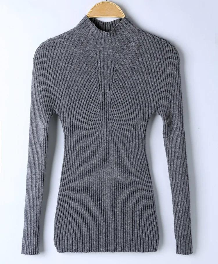 New Arrival knitted Slim Sweater Women Turtleneck Shirt Pullover Long Sleeve Female Tops Clothing Solid Basic | Женская одежда