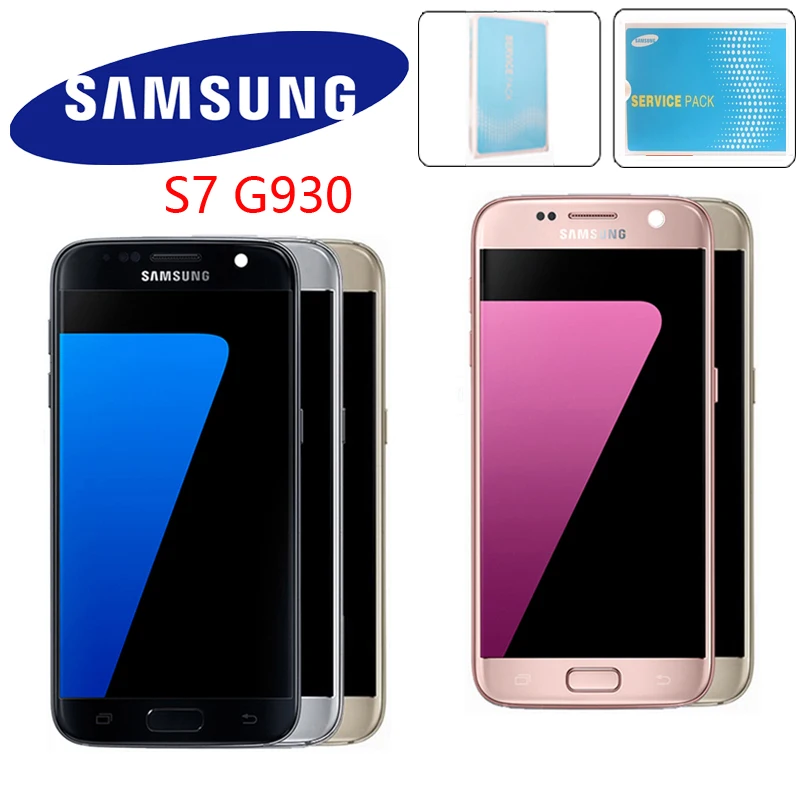Оригинальный сменный ЖК дисплей SUPER AMOLED 5 1 дюйма с рамкой для SAMSUNG Galaxy S7 G930 G930F