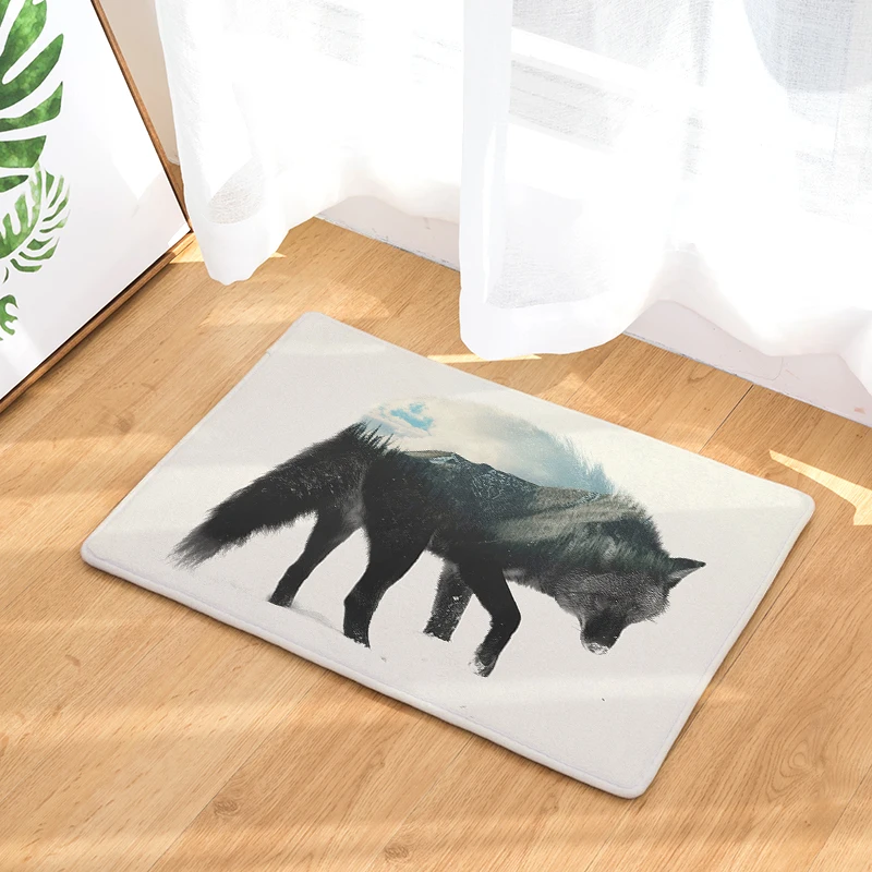 7 видов противоскользящие напольные коврики с изображением животных волков леса