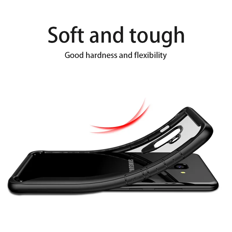 Чехол для Samsung A8 Plus 2018 TPU бампер подушка безопасности Прозрачный ударопрочный