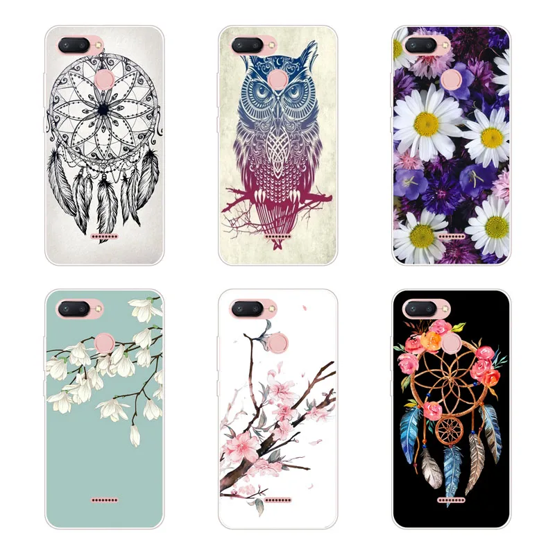 xiaomi redmi 6 Case Silicon Popular flowers Painting Soft TPU Back Cover for Protect Phone cases shell |
