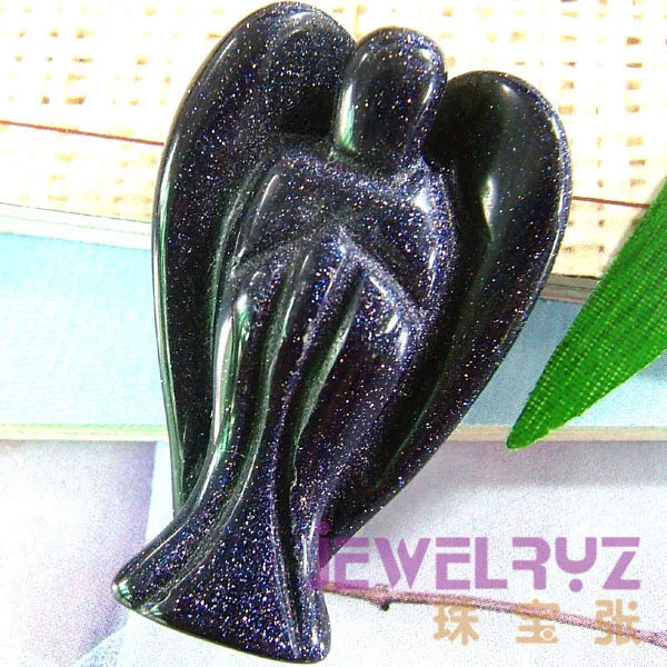 2020 Новое поступление натуральный красивый голубой золотой камень амулеты ангелы