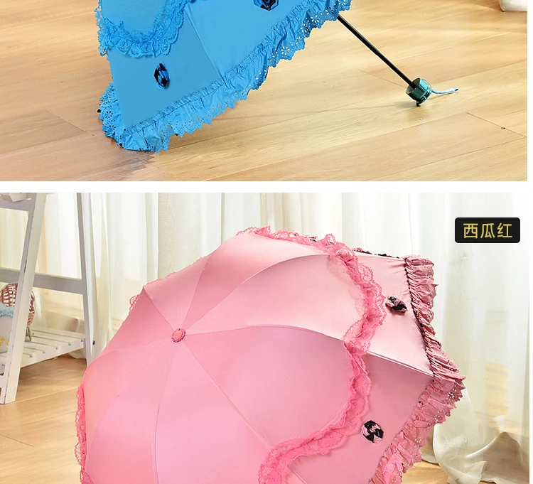 MRIDEA Retro Sunny and Rainy Umbrella Lace Vintage Umbrella Rain Women Travel Business Wife Girlfriend Gift