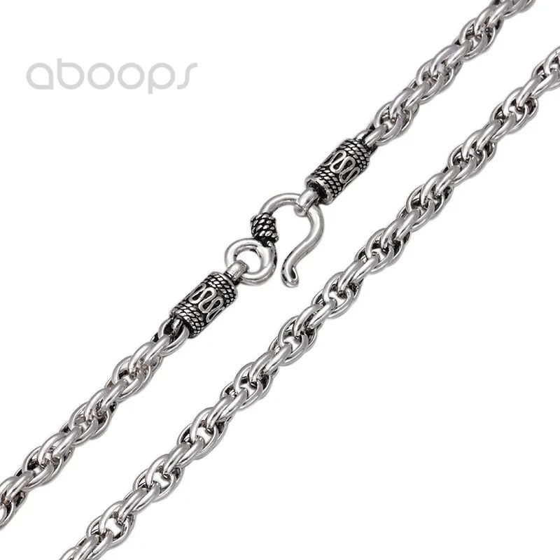 Vintage 925 Sterling Silver Wheat Chain,Link Chain Necklace for Men,4mm 20-26Inches,Free Shipping