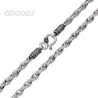 vintage 925 sterling silver wheat chainlink chain necklace for men4mm 20 26inchesfree shipping
