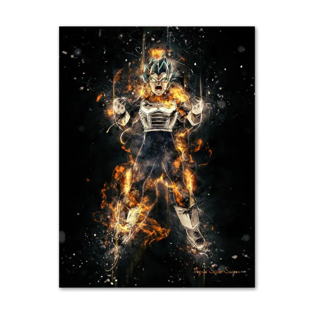 ZZ11924-09 Nordic Dragon Ball Супер Аниме Манга плакаты и принты Saiyan сын Goku vegeta Jiren стены книги по искусству холст картины дома деко - Цвет: ZZ11924-09