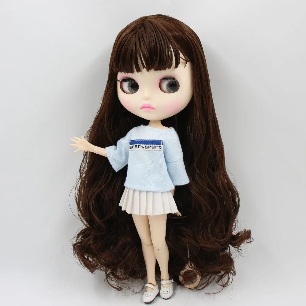 Ледяная кукла DBS Blyth 1/6 игрушка темно коричневые волосы для суставов тела белая