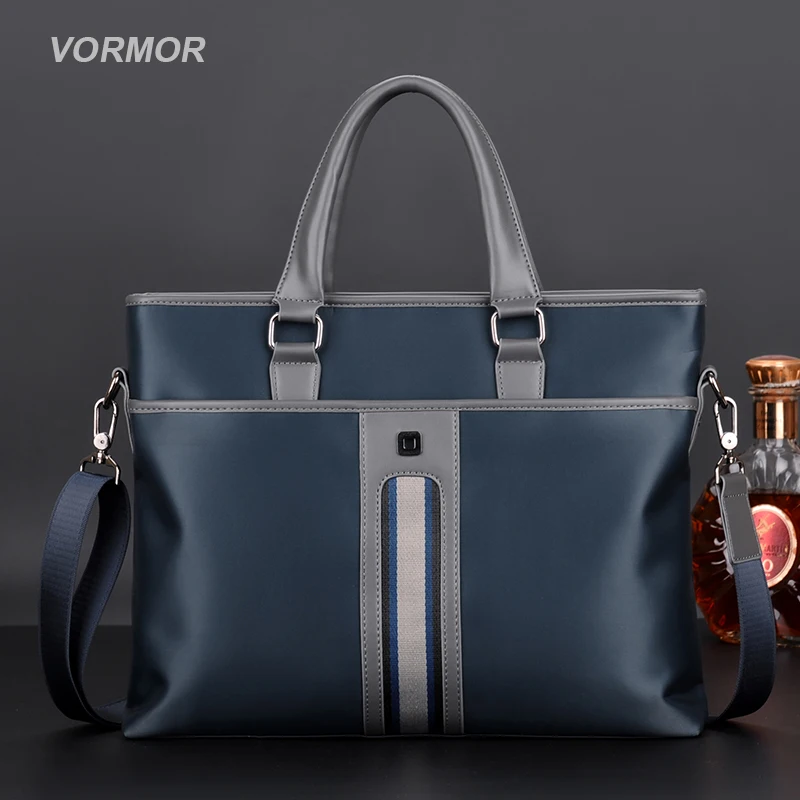 VORMOR новая брендовая мужская сумка модная на молнии деловая мужская сумка через плечо 14 дюймов портфели сумки