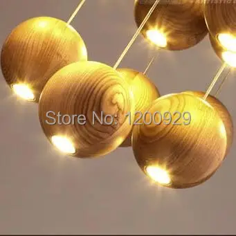 Креативный деревянный шар роскошные подвесные светильники Украшение дома