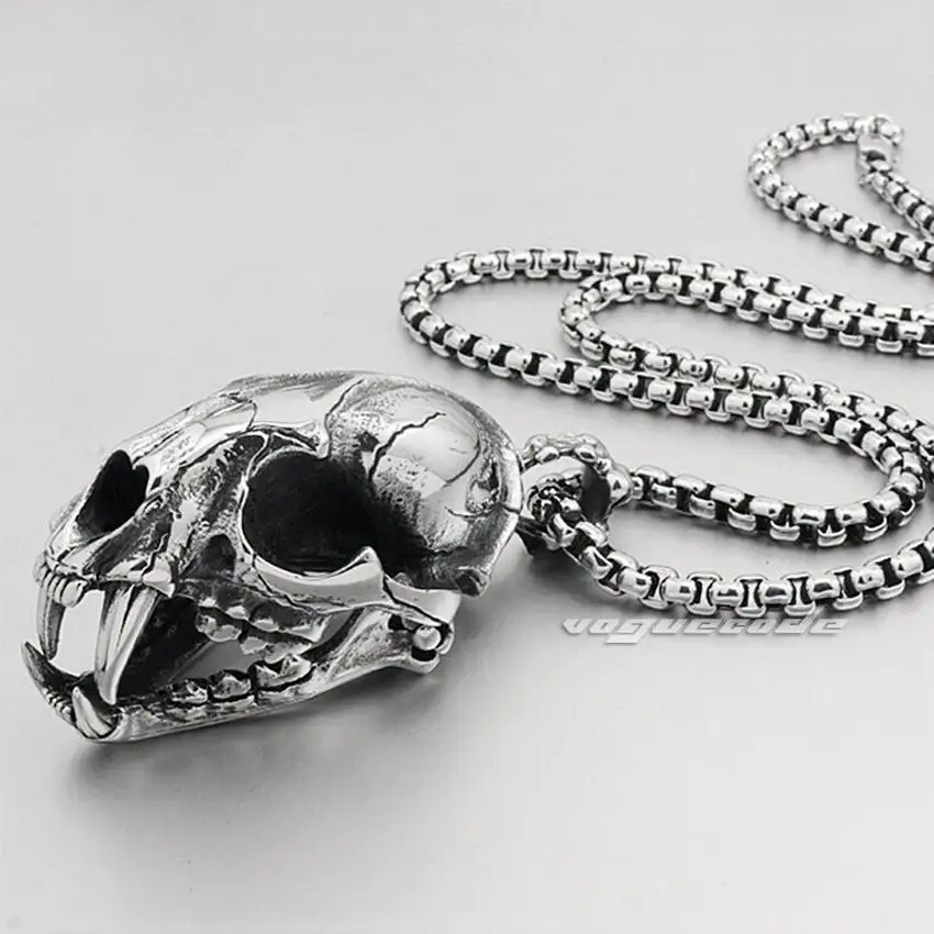 Массивная подвеска в виде черепа льва из нержавеющей стали 316L Мужская Байкерская