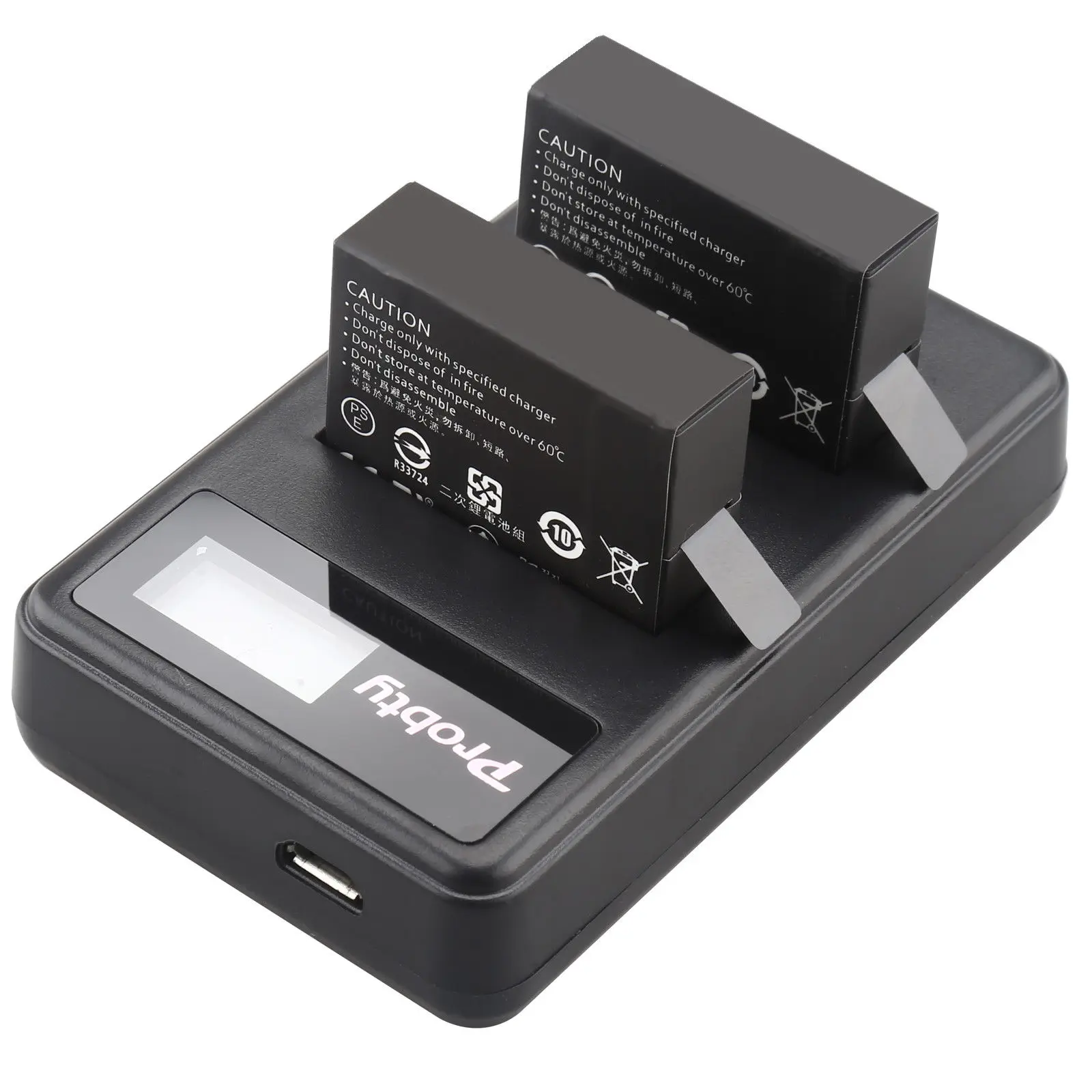 

Original probty For GoPro Hero4 Hero 4 battery +LCD dual charger for go pro AHDBT-401 HERO4 Black Silver action camera accessory