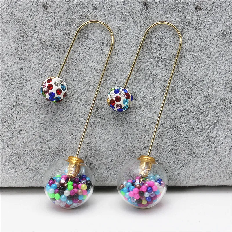Женские серьги пусеты элегантные длинные из стекла новый дизайн 2019|earrings double|stud