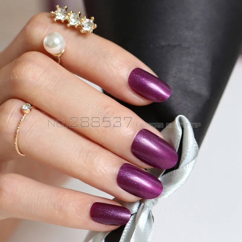 24 шт. распродажа новых продуктов длинные маленькие круглые темно фиолетовые