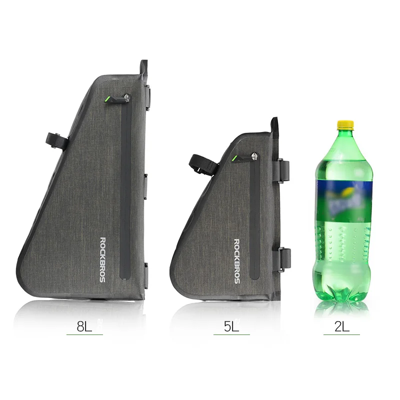 ROCKBROS 8L MTB дорожные велосипедные сумки треугольная сумка Светоотражающая непромокаемая Паньер портативная Регулируемая велосипедная сумка Аксессуары для велосипеда