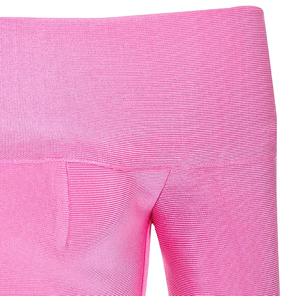 Сексуальное розовое платье без бретелек Бандажное облегающее с одним рукавом