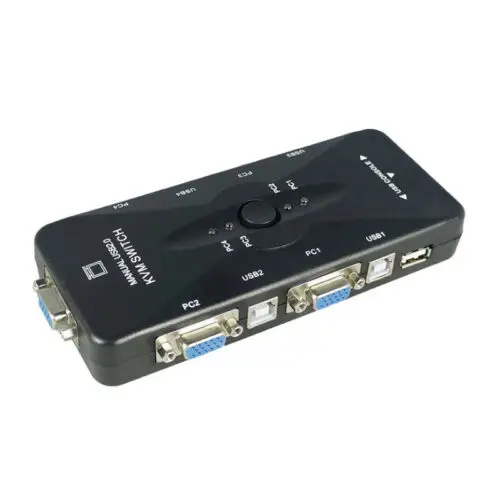 USB 2,0 4 порта монитор SVGA VGA KVM переключатель коробка адаптер мышь клавиатура видео ПК