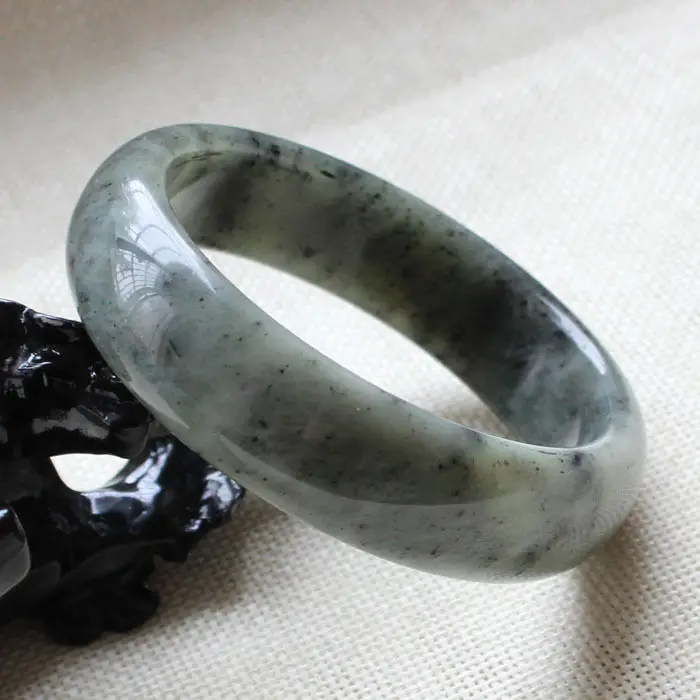 59mm Chinese Genuine Natural Green Nephrite Jade Gems Bangle Bracelet A-3760 | Украшения и аксессуары