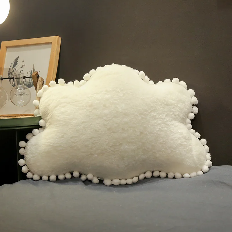white cloud Lucky Boy Sunday Cloud Moon Star Crown Plush Pillow Soft Cushion Kids Pillow Sofa Home Decor Birthday Gift - Цвет: white cloud