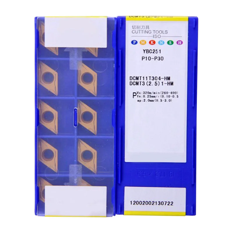 10 шт DCMT11T304 HM YBC251 DCMT11T308 высококачественный токарный станок с ЧПУ карбидная