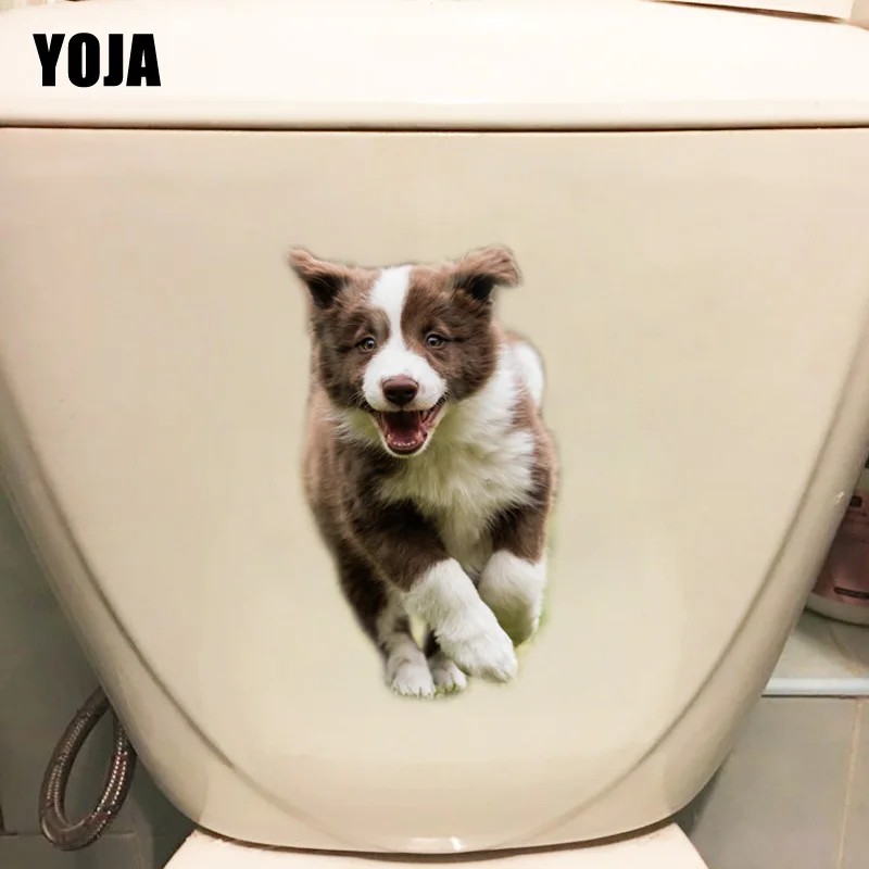 YOJA 14,5*23,9 см бегущая собака Наклейка на стену s для детской комнаты WC наклейка для туалета украшение T1-0237