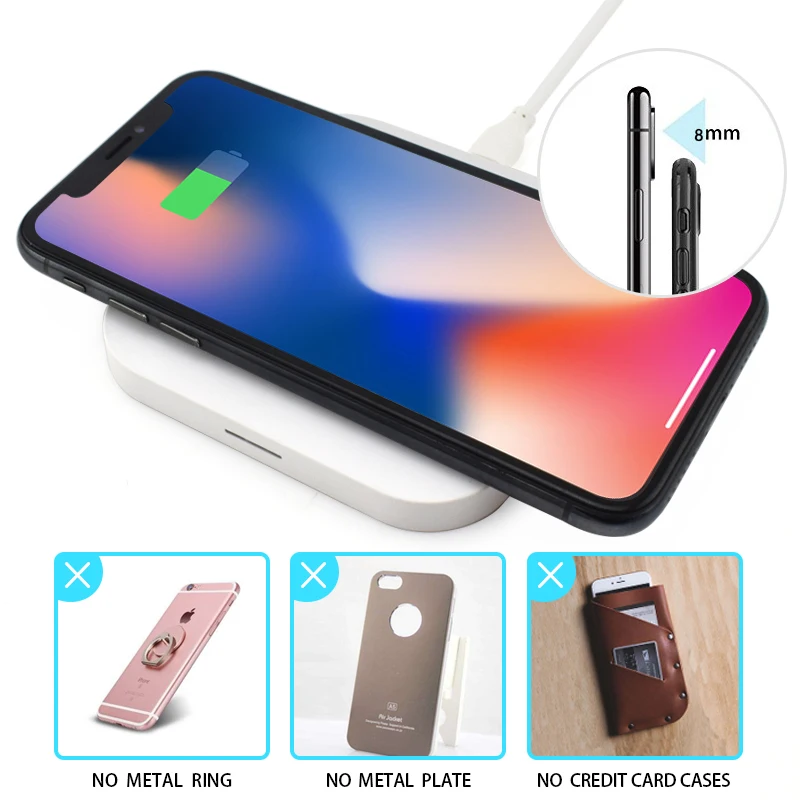Беспроводное зарядное устройство Qi для iPhone 8X8 Plus 10 Вт Быстрое беспроводное Samsung