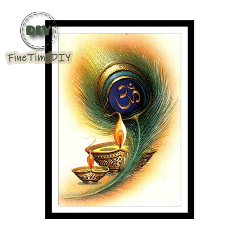 FineTime полная круглая Алмазная вышивка крестиком Греческая Картина маслом лампа